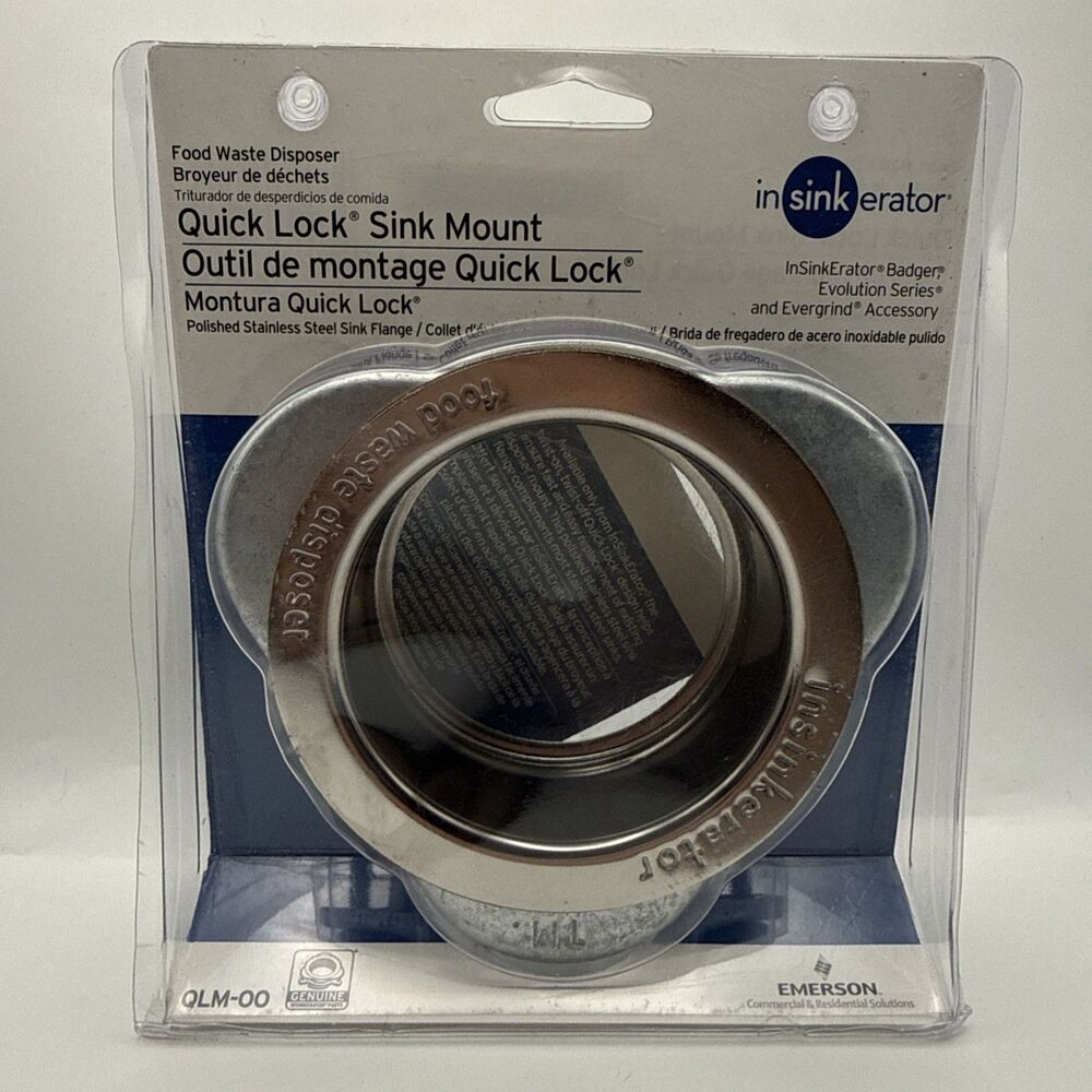 InSinkerator Sink Mount QLM-00 Chrome Quick Lock  Flange Food Waste Disposer NEW
